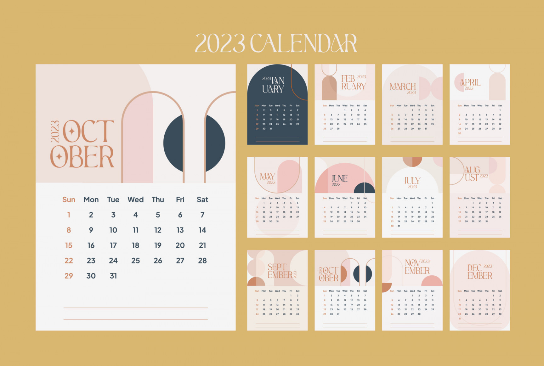 Aesthetic  Calendar Template