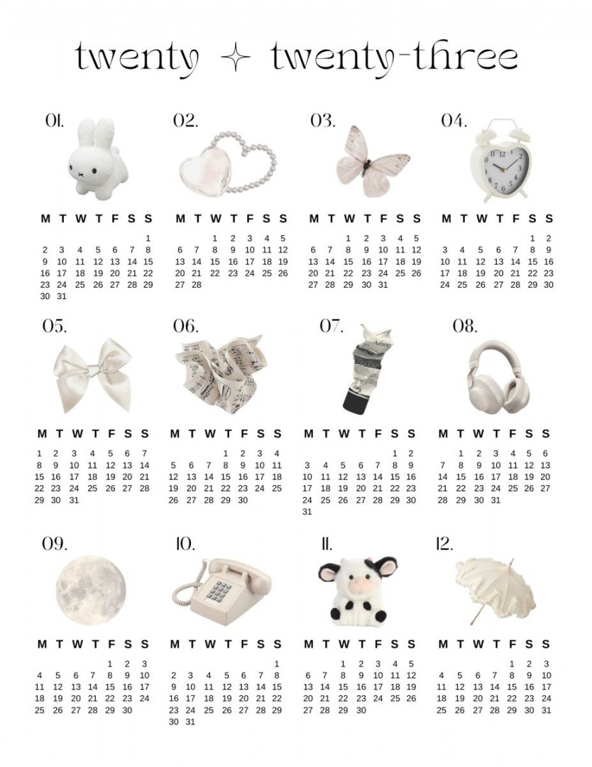 aesthetic minimal calendar in   Calender print, Cute