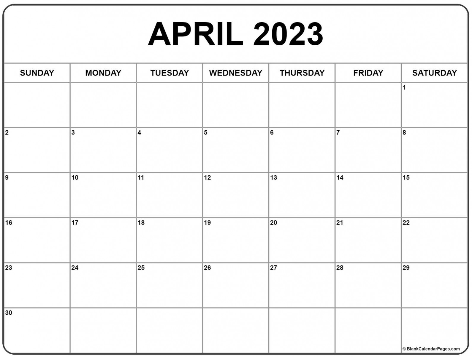 April  calendar  free printable calendar