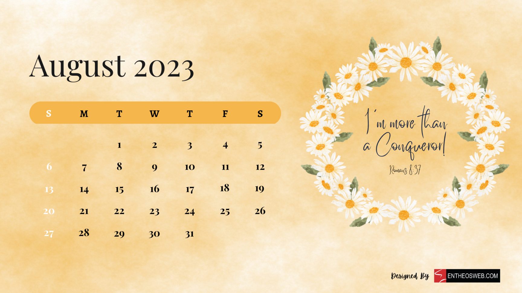 August  Calendar Desktop Wallpaper  EntheosWeb