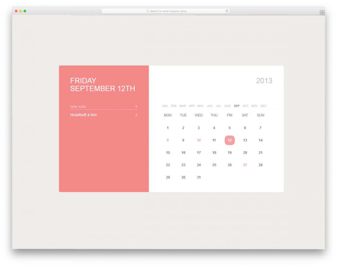 Best CSS Calendar Examples For Your Website or App