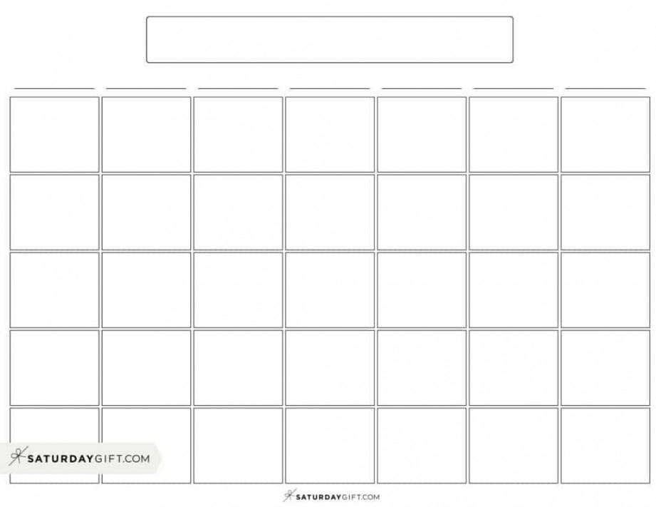 Blank Calendar templates -  Cute & Free Printables  SaturdayGift