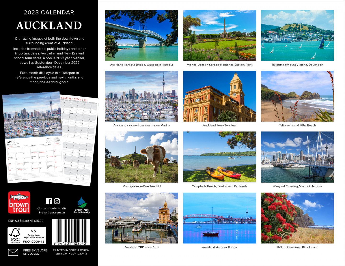 Buy Auckland  Horizontal Wall Calendar at Mighty Ape NZ