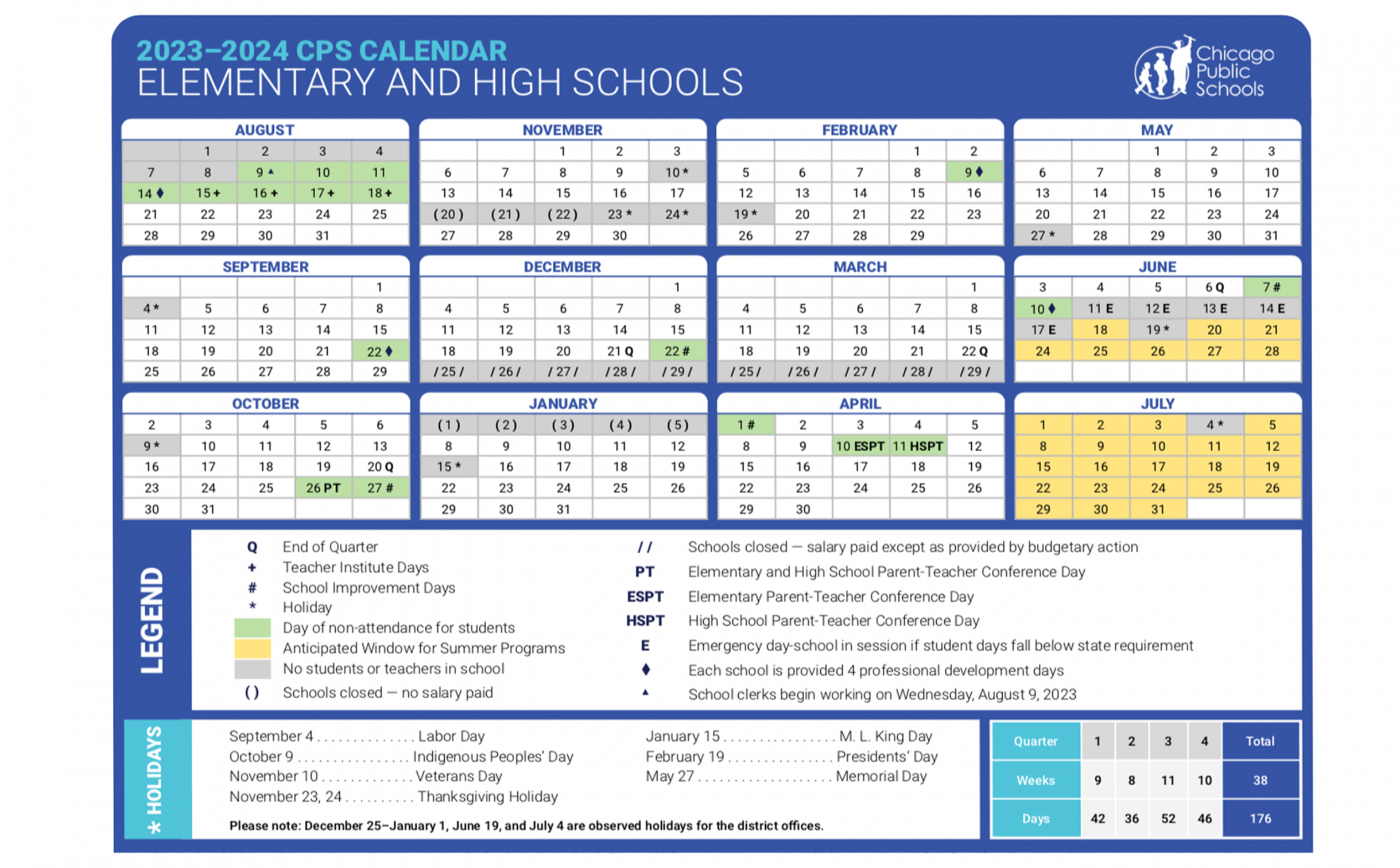 Calendar  Chicago Public Schools