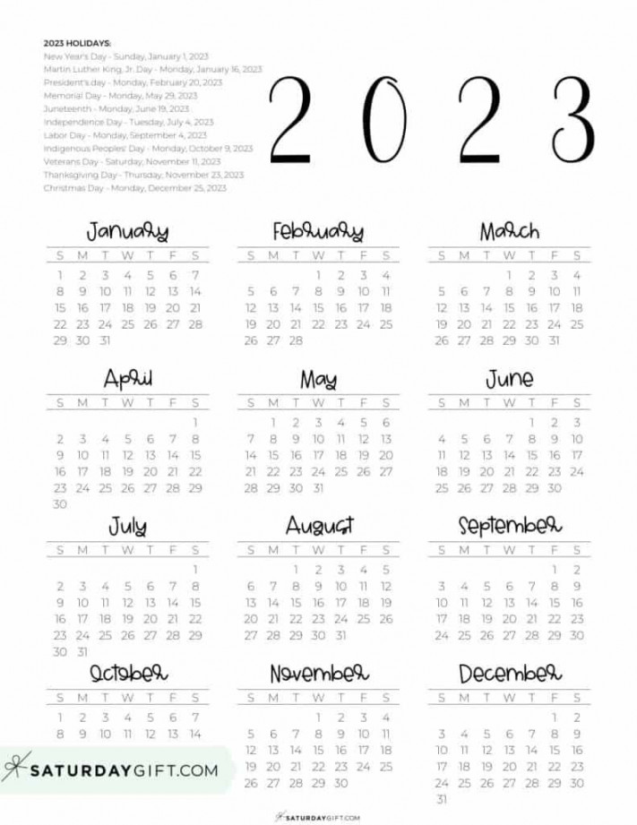 Calendar Printable - Cute & Free  Yearly Calendar