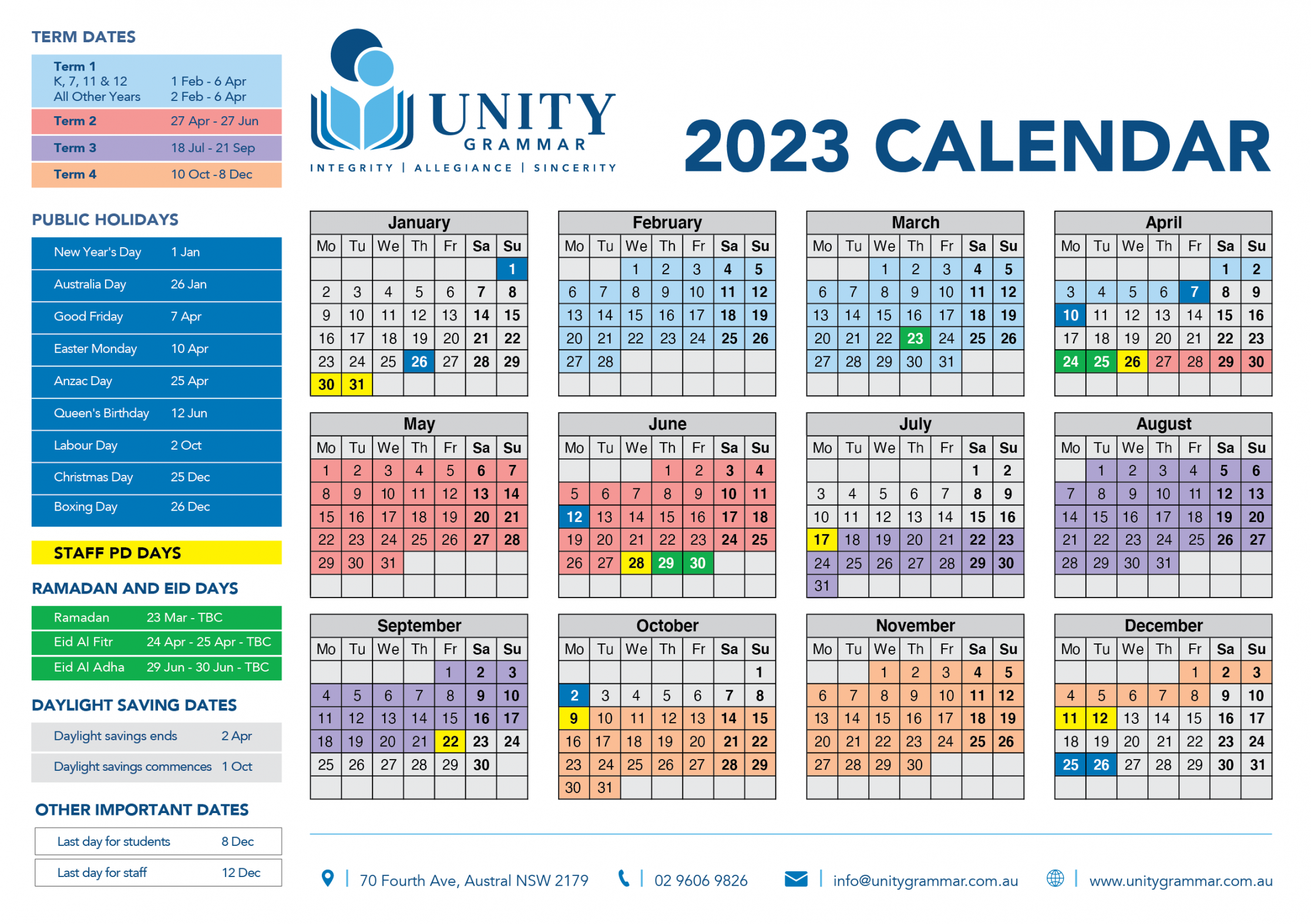Calendar - unitygrammar