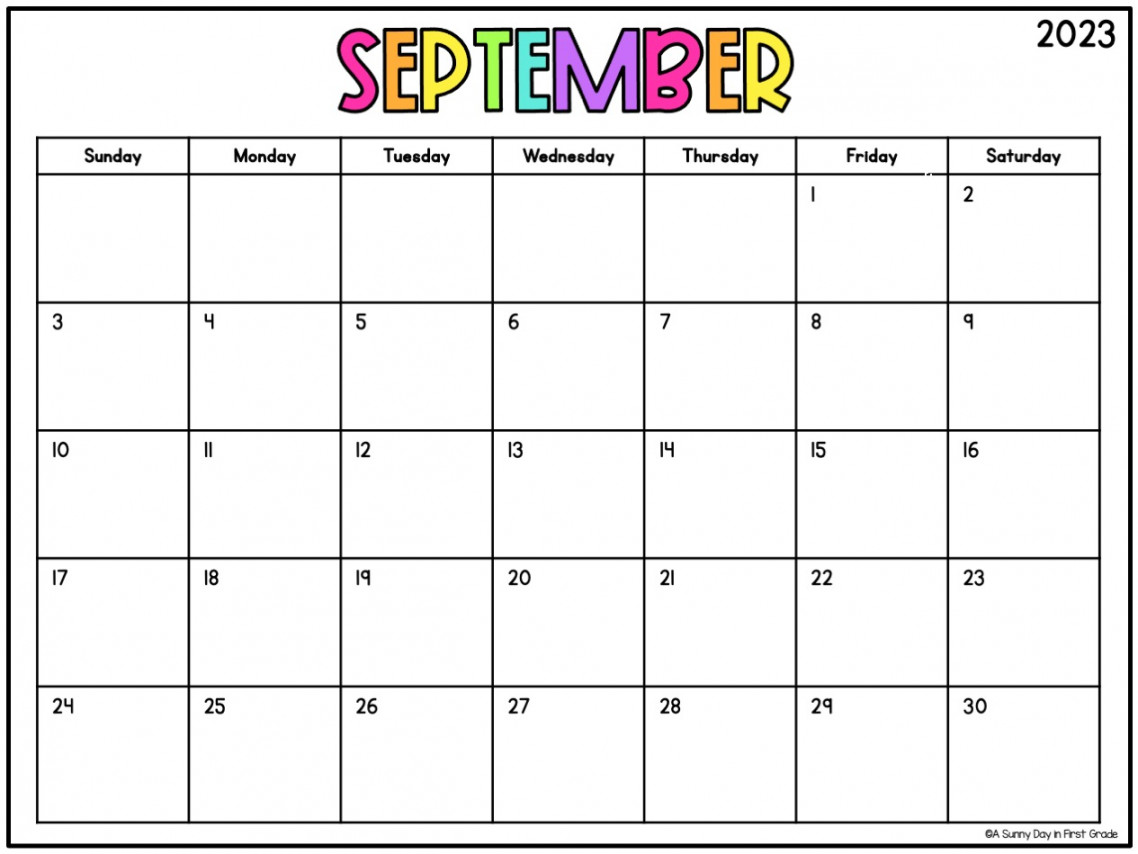 Colorful Editable Calendar -