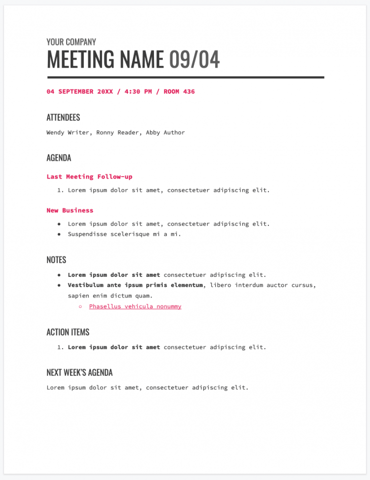 Copy These 👉  Meeting Agenda Template Google Docs