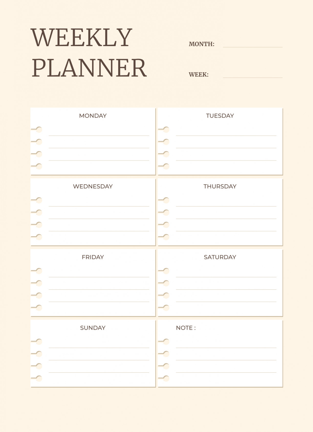 Cute Aesthetic Weekly Planner Free Google Docs Template - gdoc