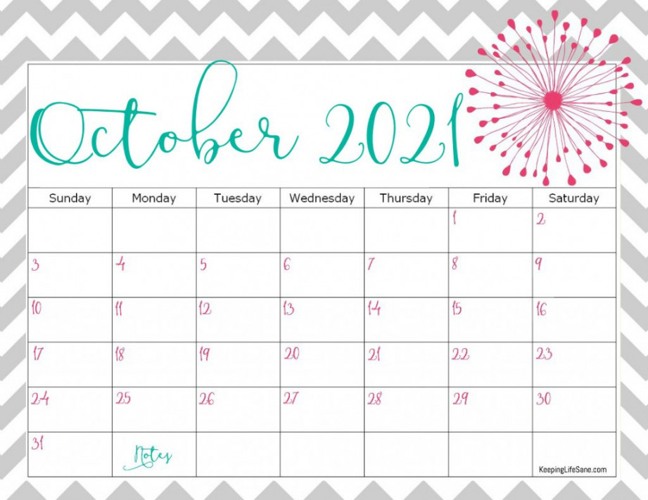 Cute Printable  Calendar for FREE - Keeping Life Sane