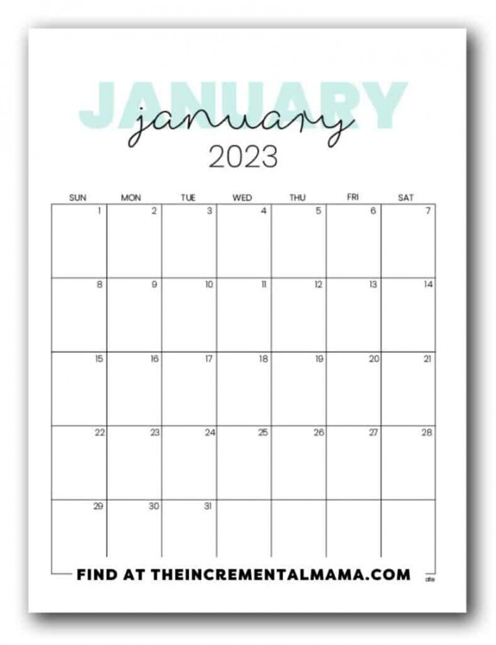 Cute  Printable Calendar -  Free Printables to Get Organized