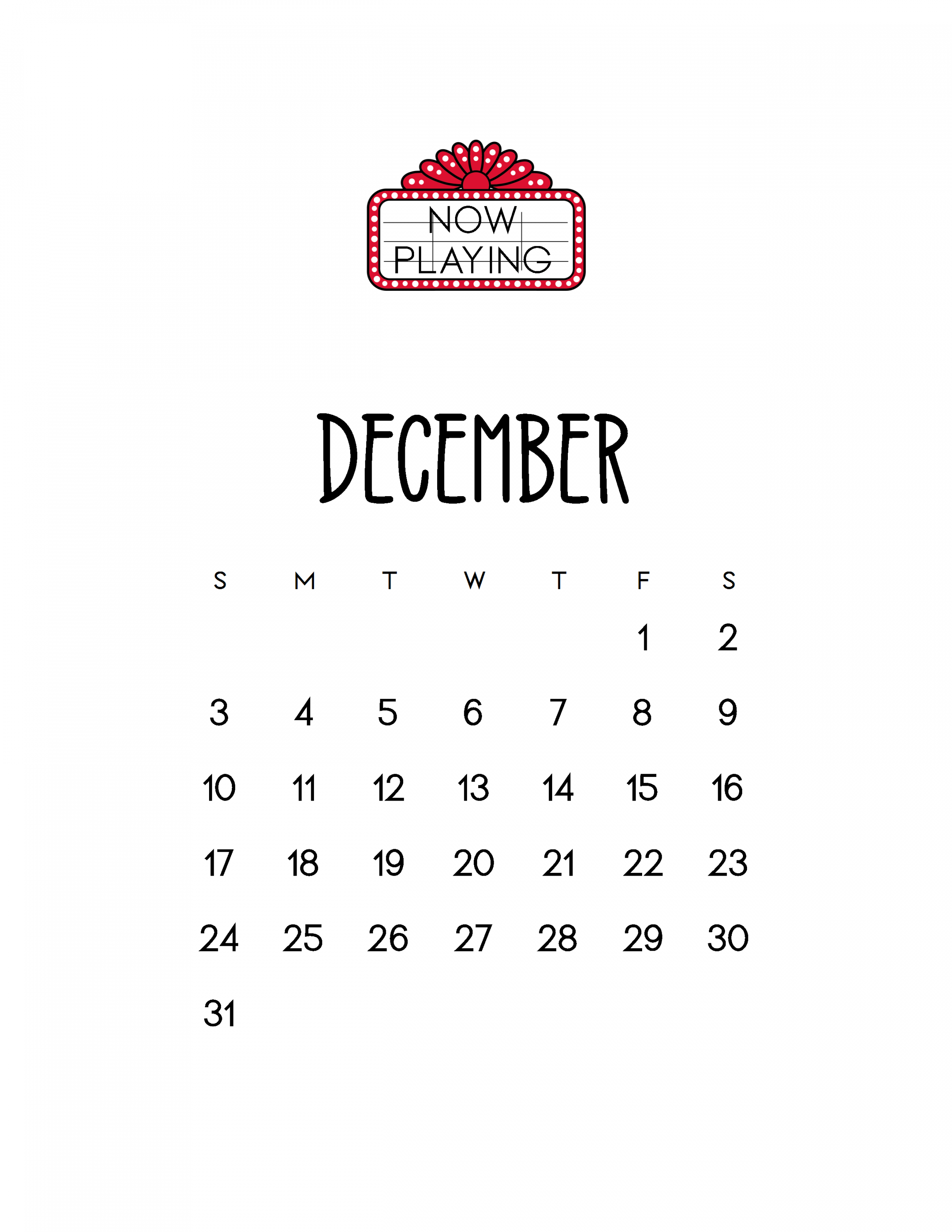 December  Calendars  Simply Love Printables