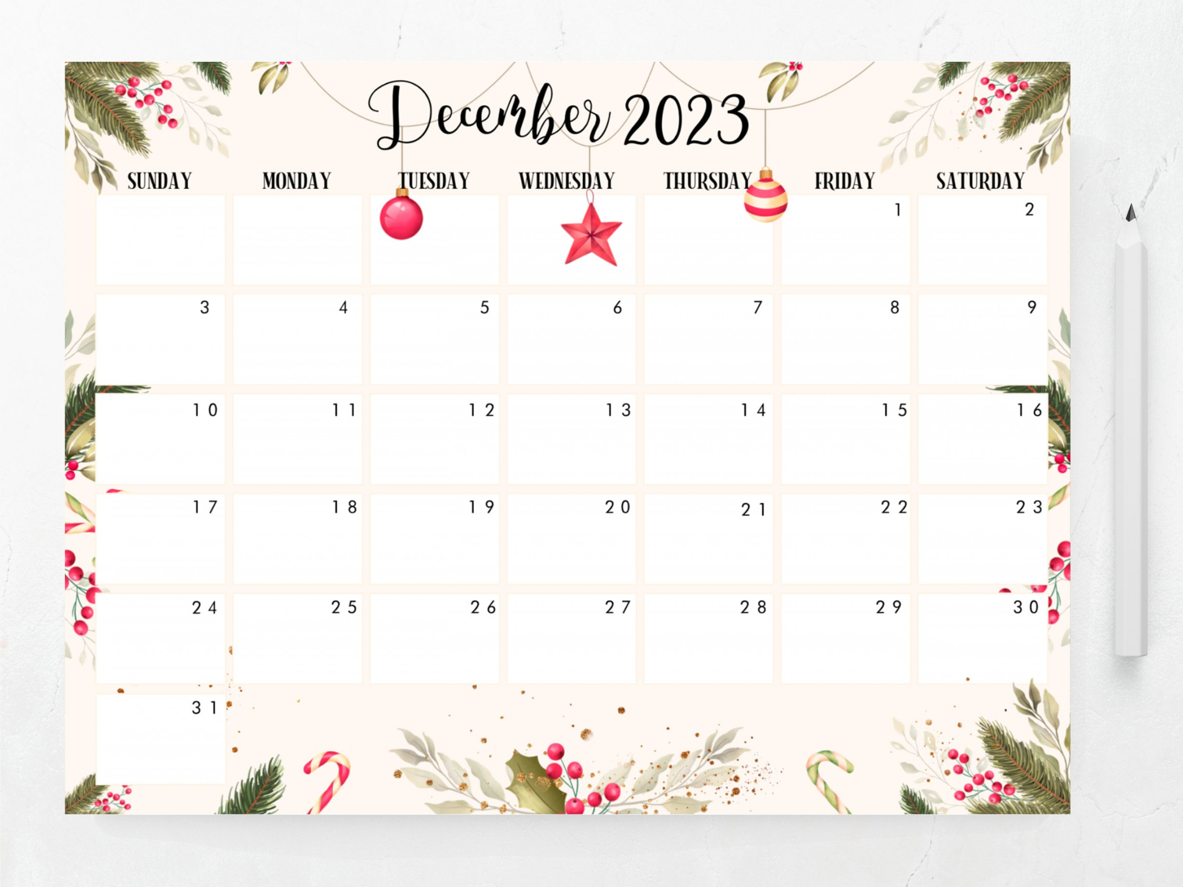 Editable & Printable  Calendar January to December  - Etsy