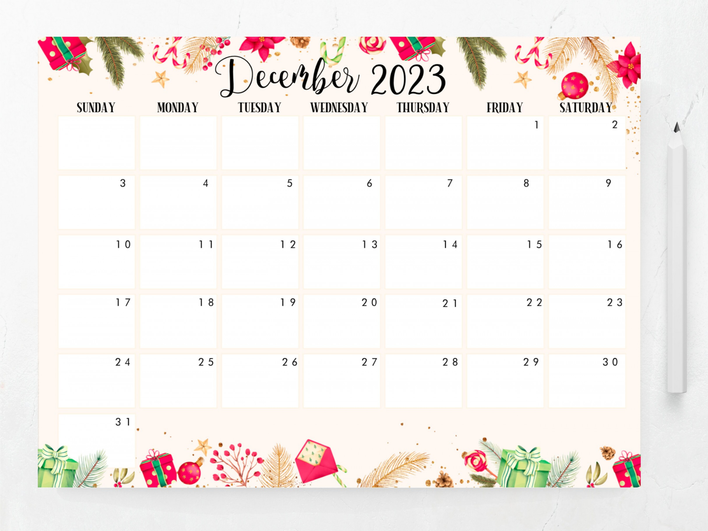 Editable & Printable  Calendar January to December  - Etsy