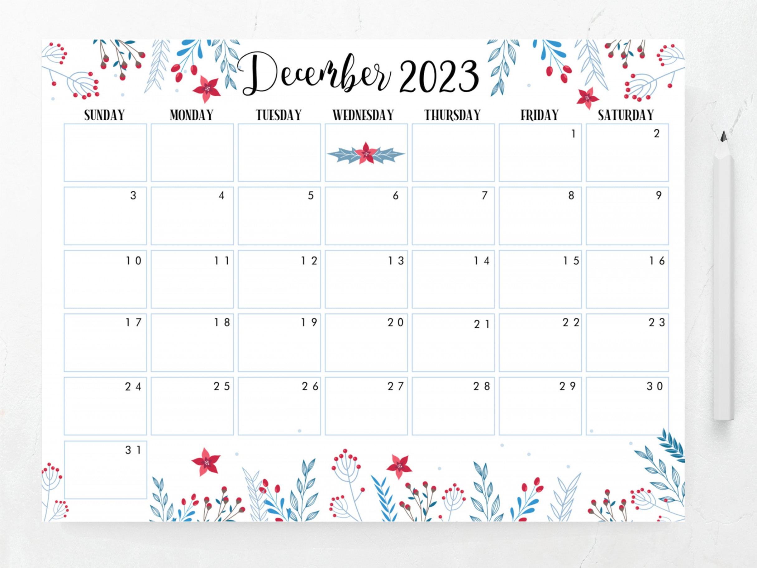 Editable & Printable  Calendar January to December  - Etsy