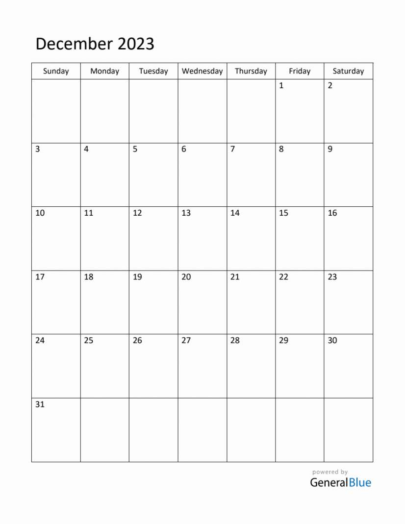 Editable December  Monthly Calendar