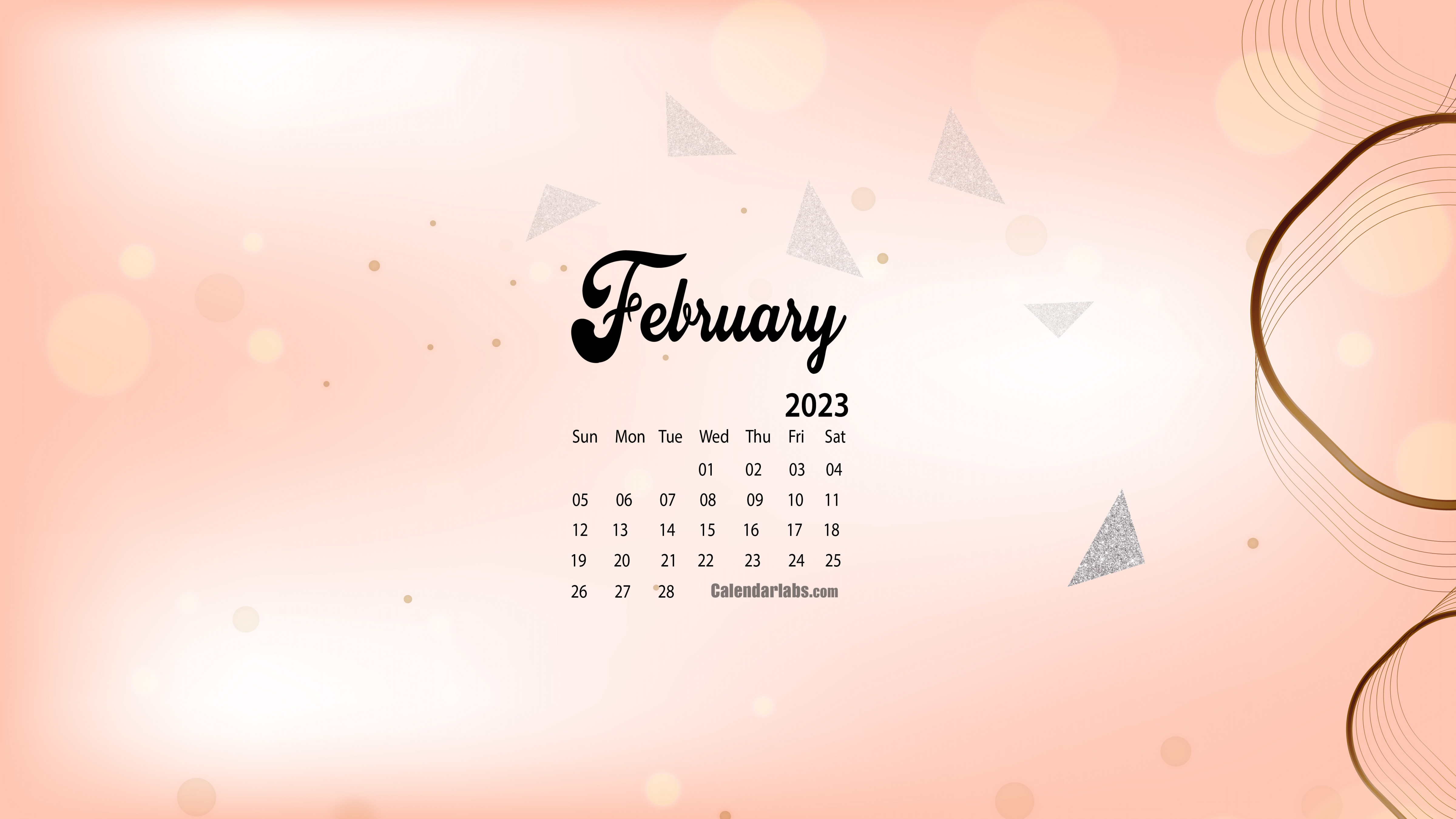 February  Desktop Wallpaper Calendar - CalendarLabs