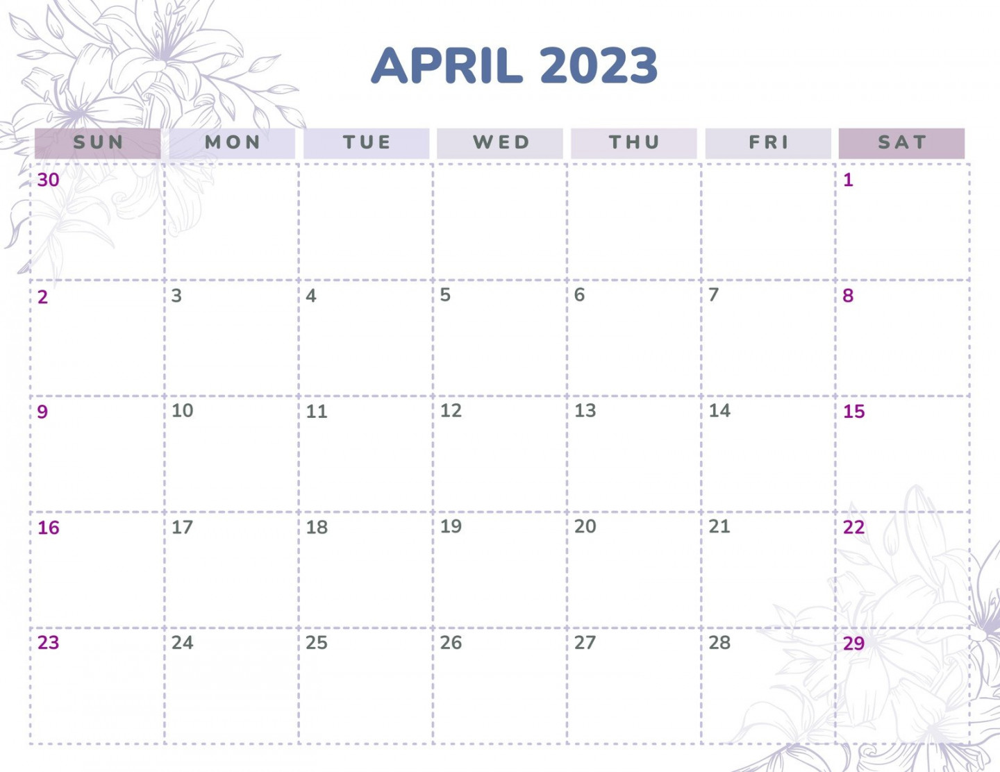 Free and customizable april templates