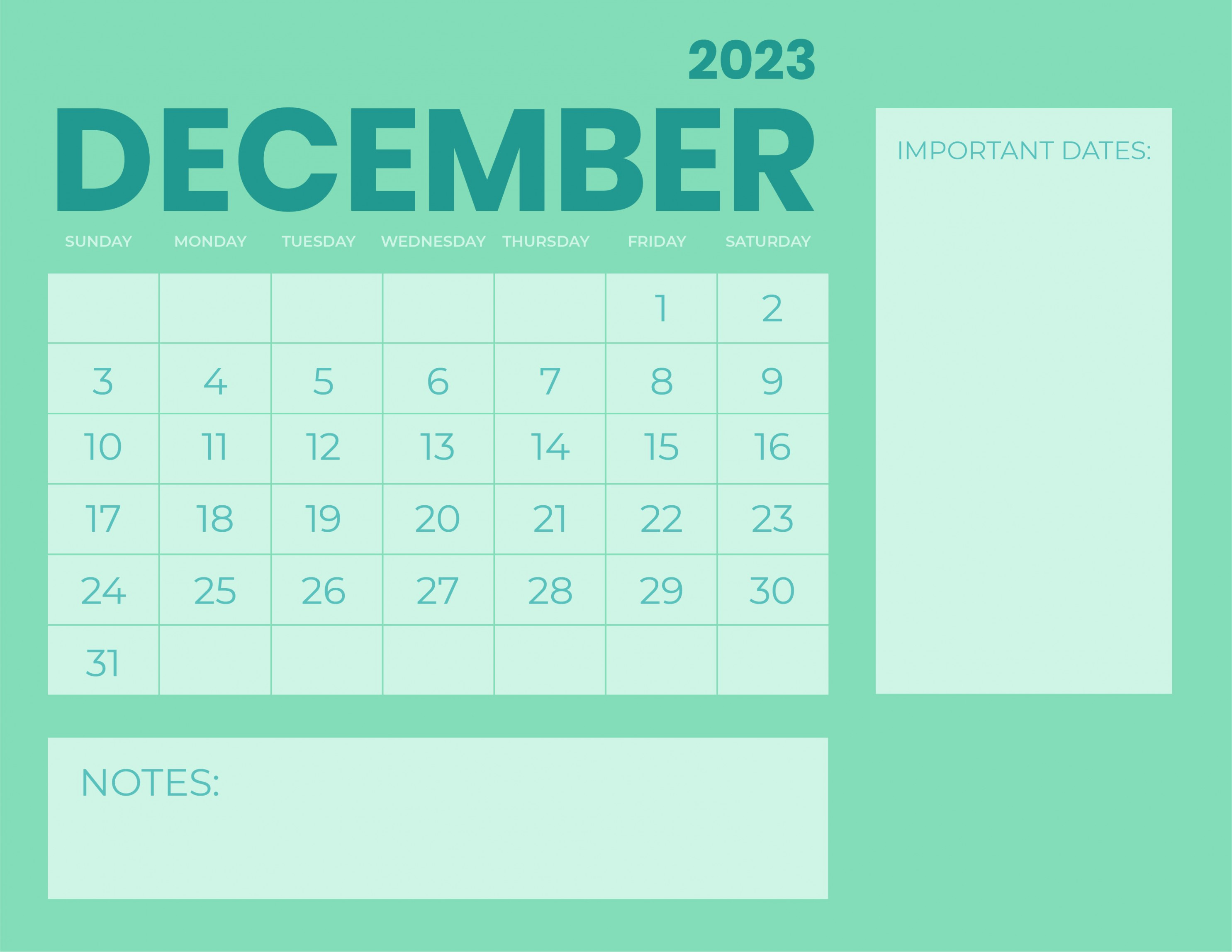 Free Blank December  Calendar - Download in Word, Google Docs