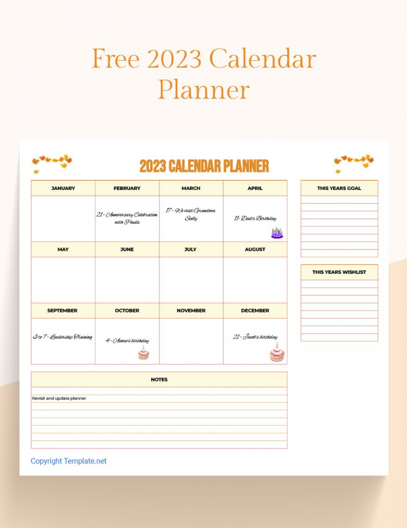 Free  Calendar Planner - Download in Excel, Google Sheets