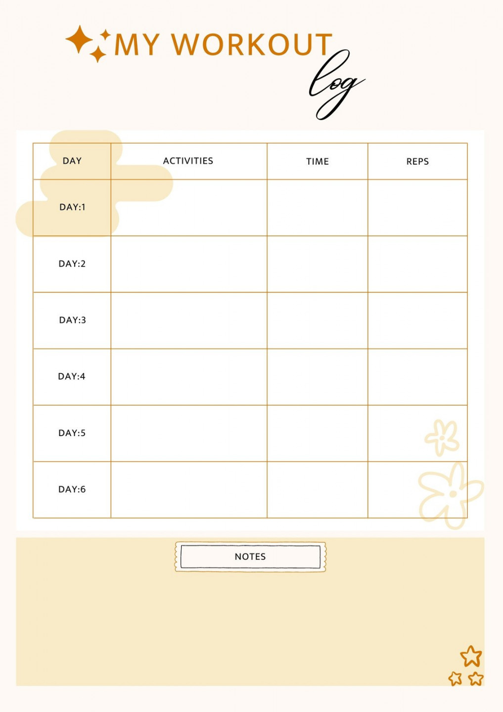 Free, custom printable workout planner templates online  Canva