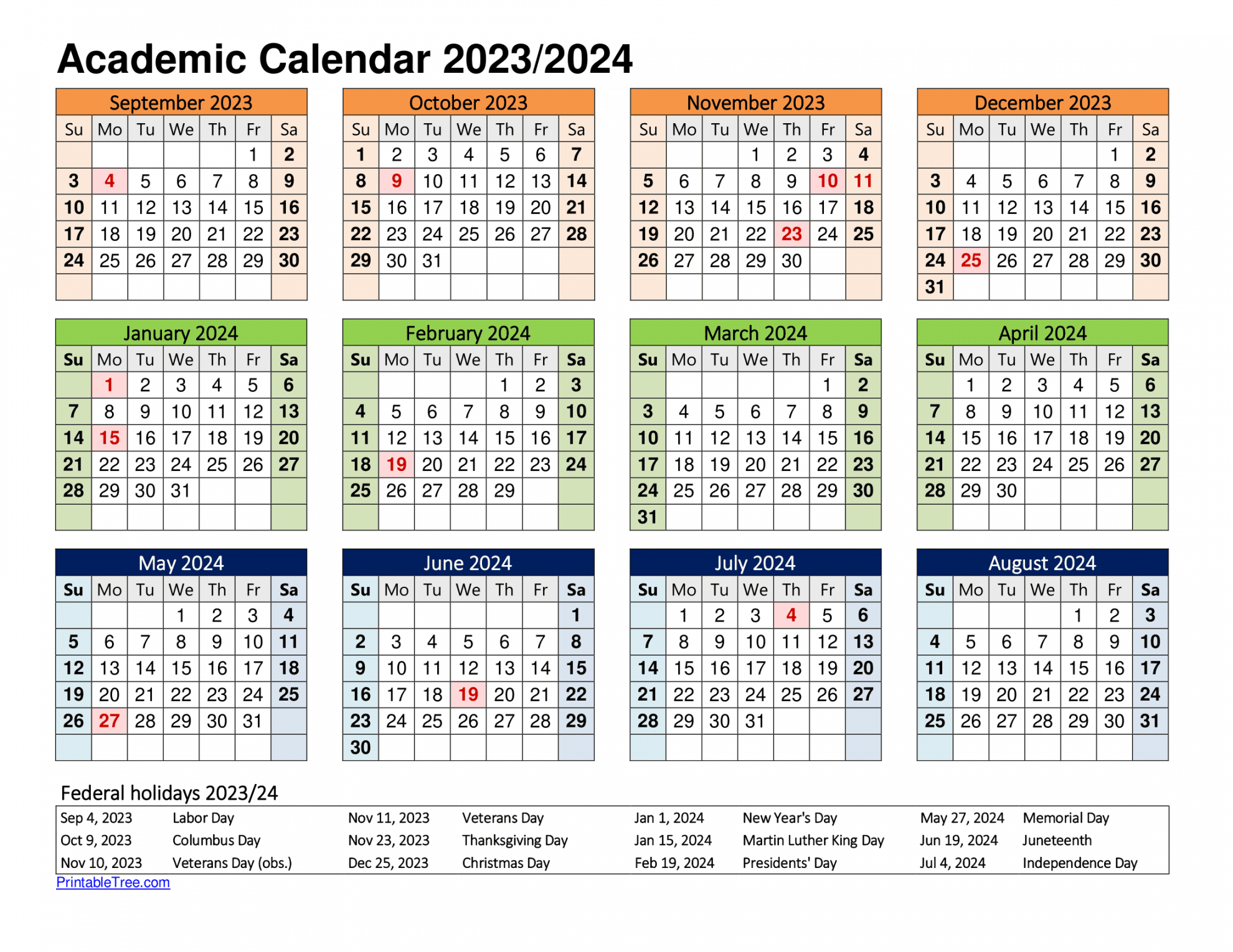 Free Printable Academic Calendar  to  Templates