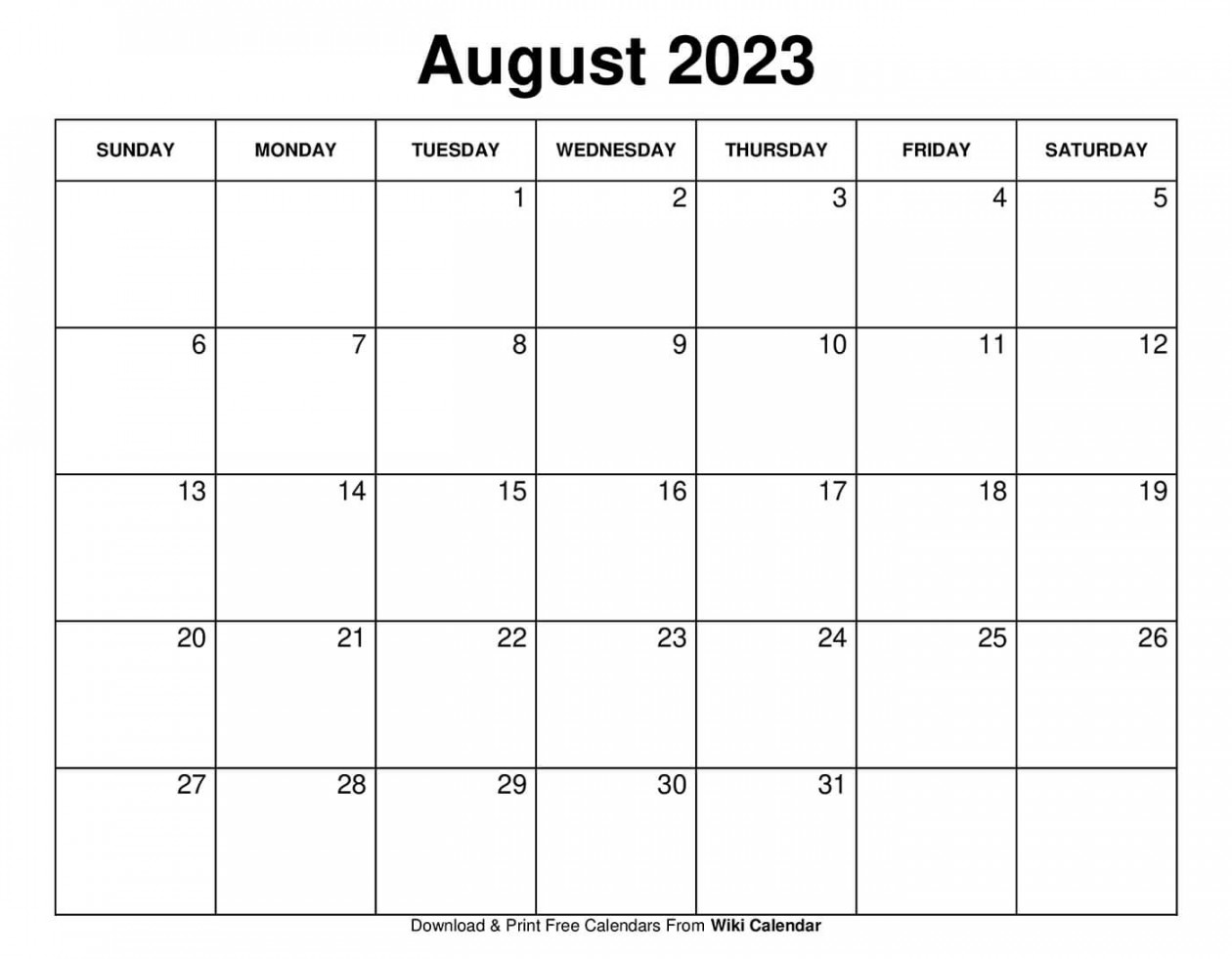 Free Printable August  Calendar Templates With Holidays