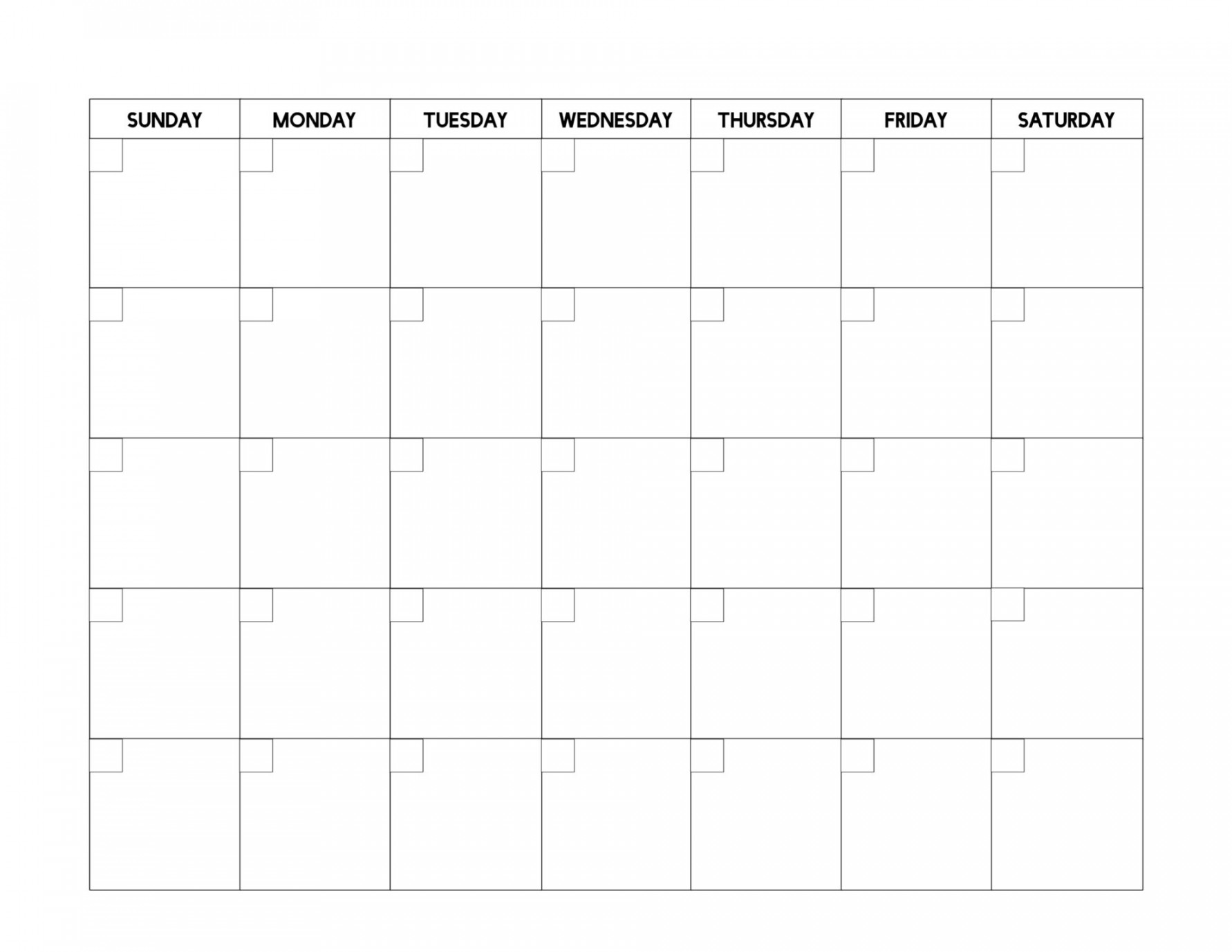 Free Printable Blank Calendar Template - Paper Trail Design