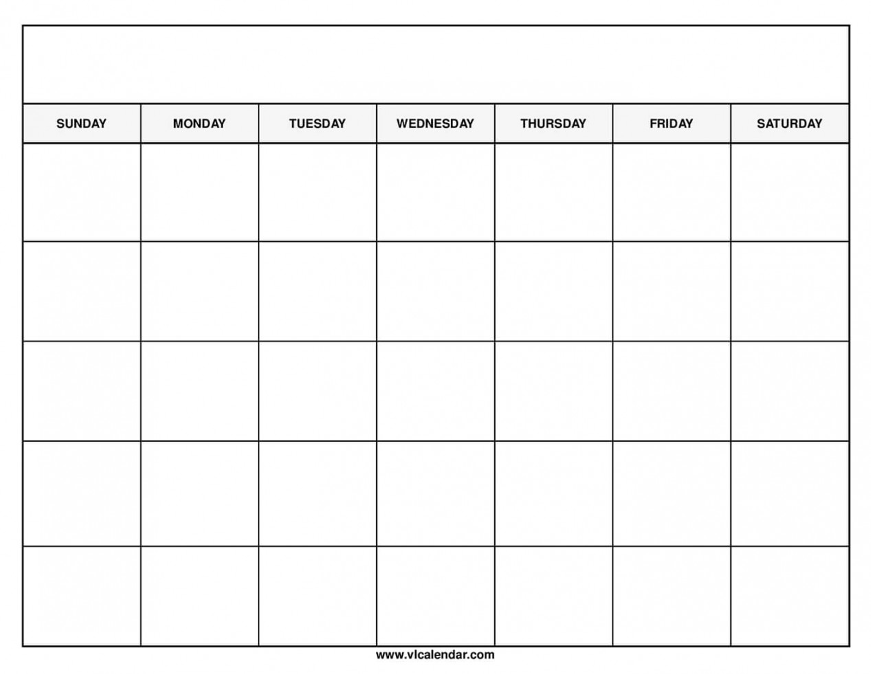 Free Printable Blank Calendar Template