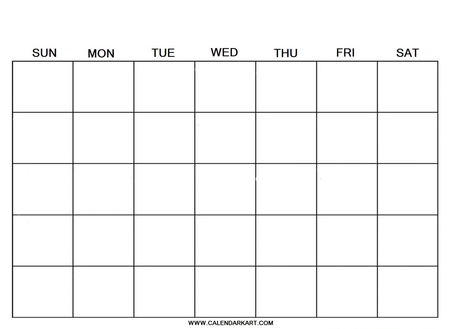 Free Printable Blank Calendar Templates - CalendarKart