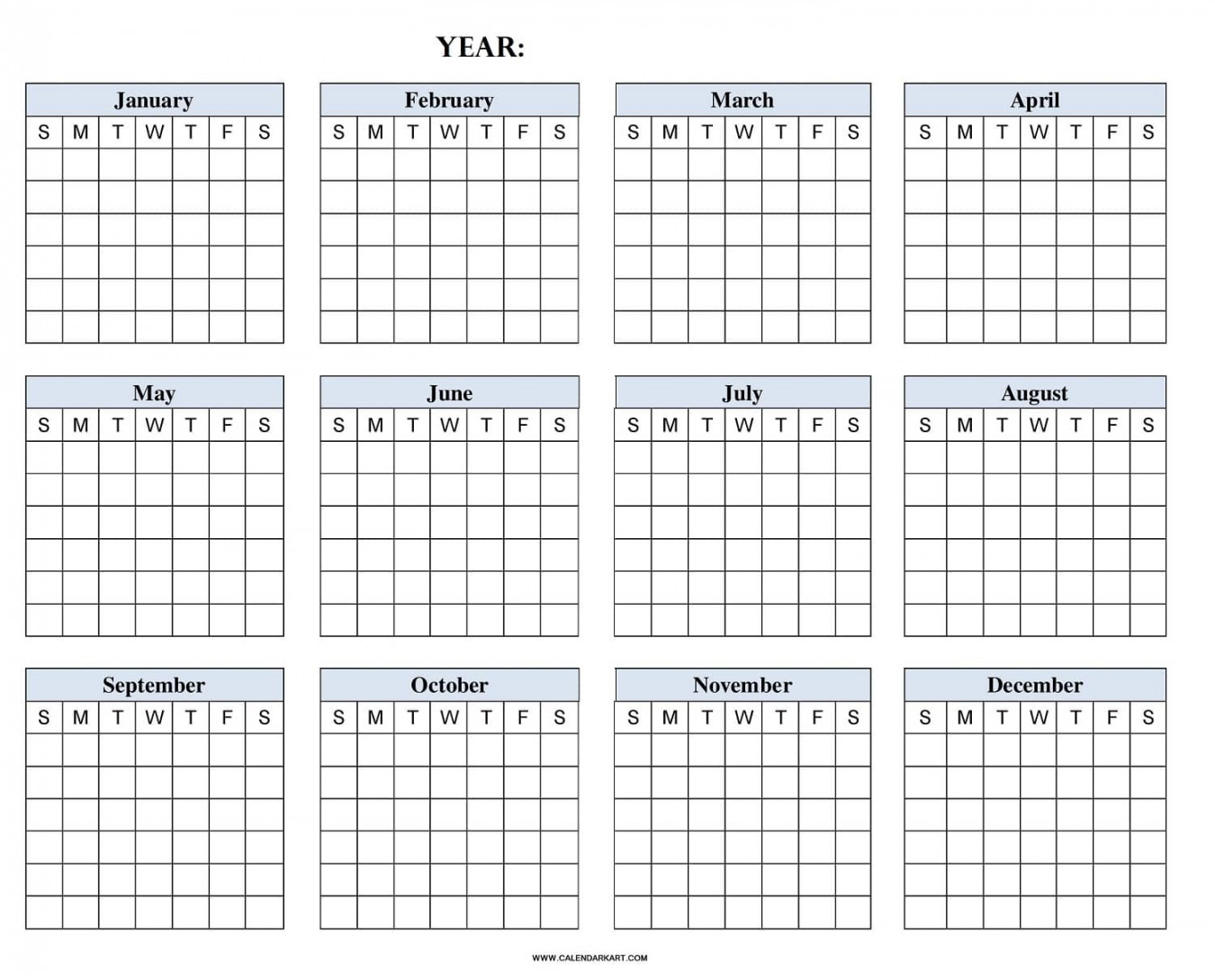 Free Printable Blank Calendar Templates - CalendarKart