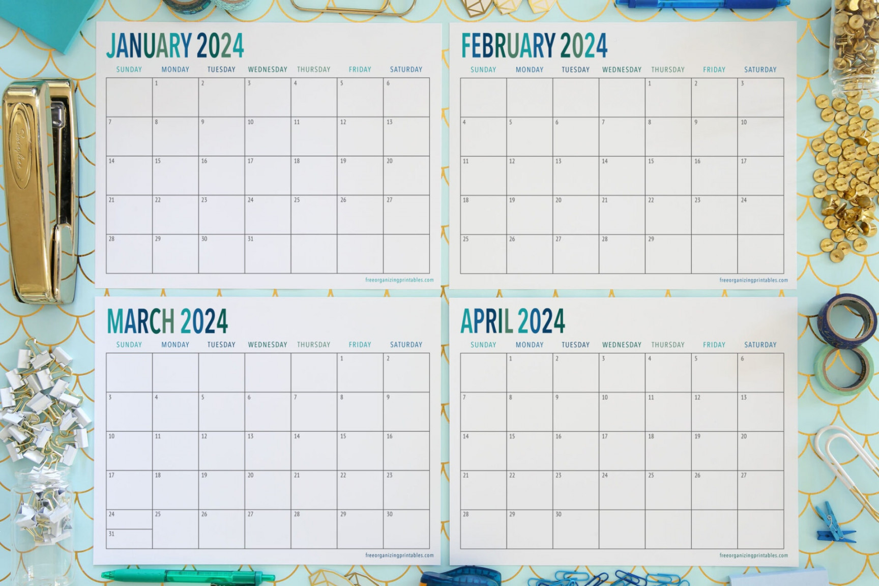 Free Printable Calendar   Free Organizing Printables