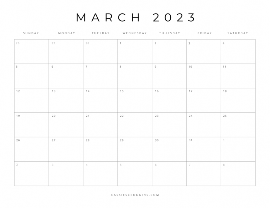 Free Printable  Calendar Templates (All  Months)