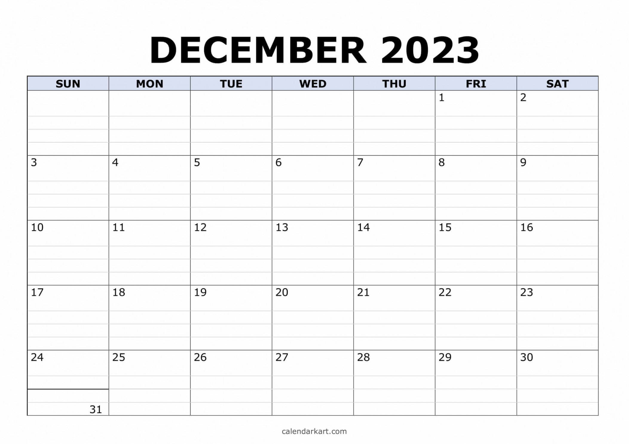 Free Printable Calendar Templates - CalendarKart