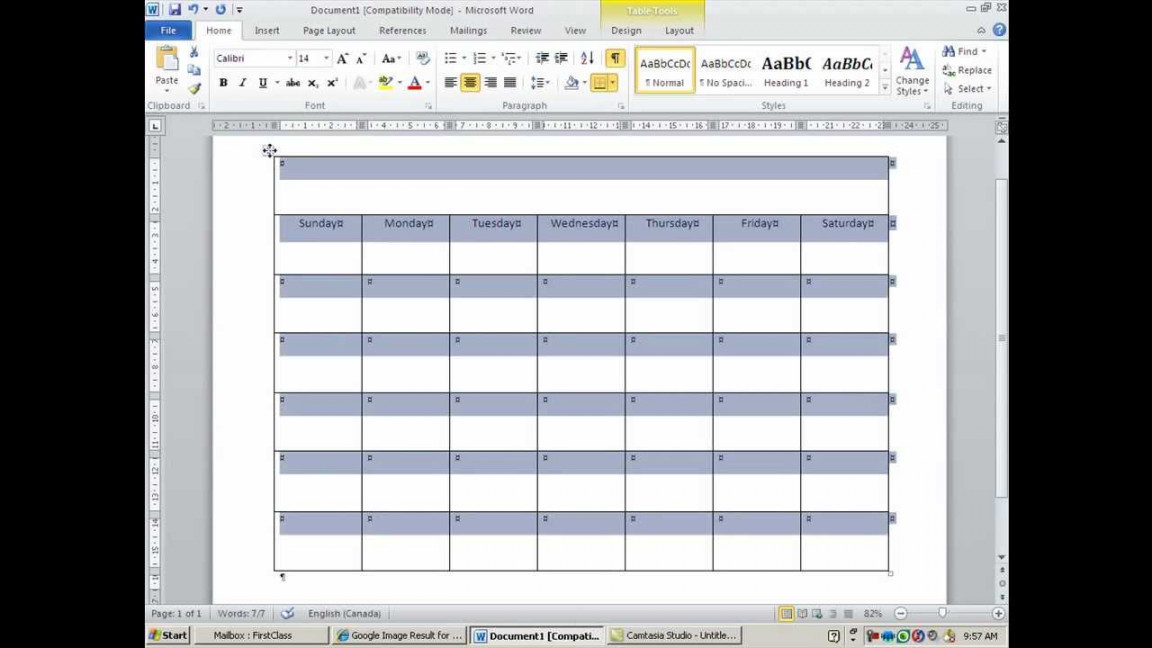 How to Create and Customize Calendar in MS Word
