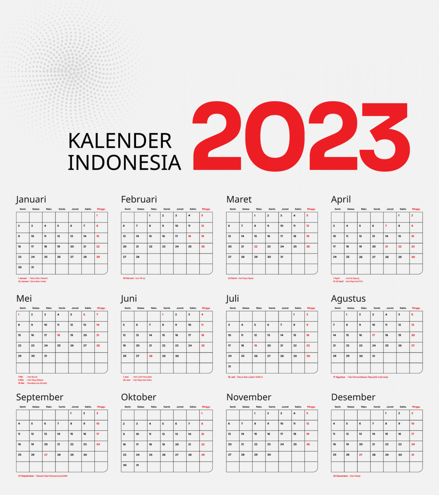 indonesian calendar , kalender indonesia   Vector