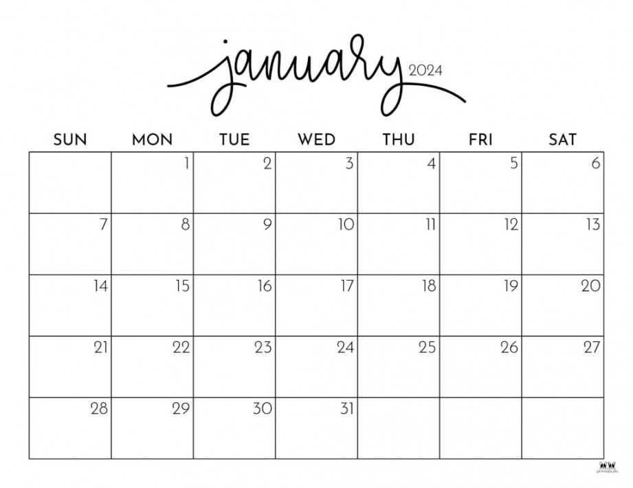 January  Calendars -  FREE Printables  Printabulls