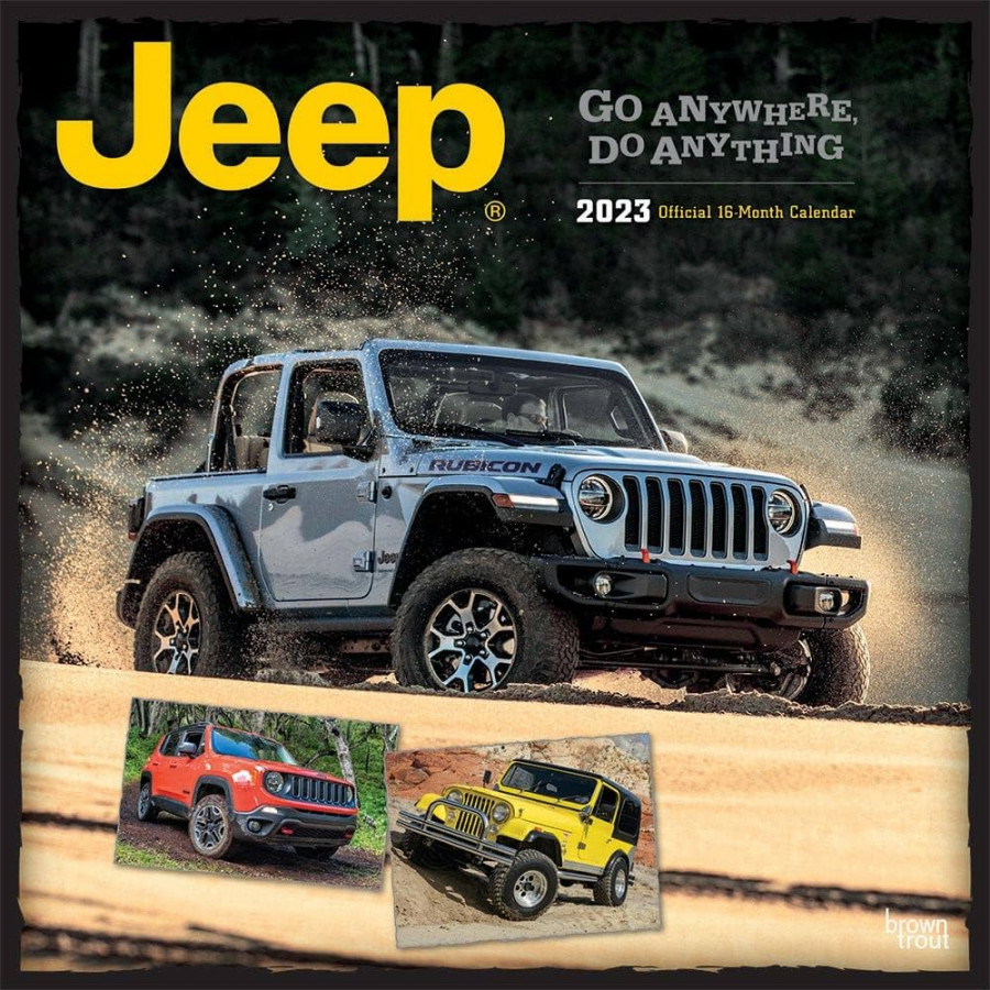 Jeep   OFFICIAL  x  Inch Monthly Square Wall Calendar  BrownTrout   Offroad Motor Car