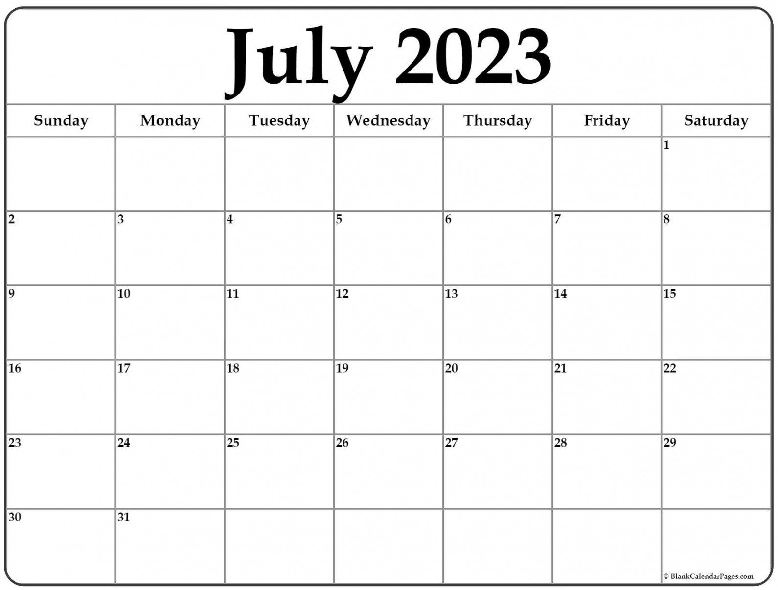 July  calendar  free printable calendar