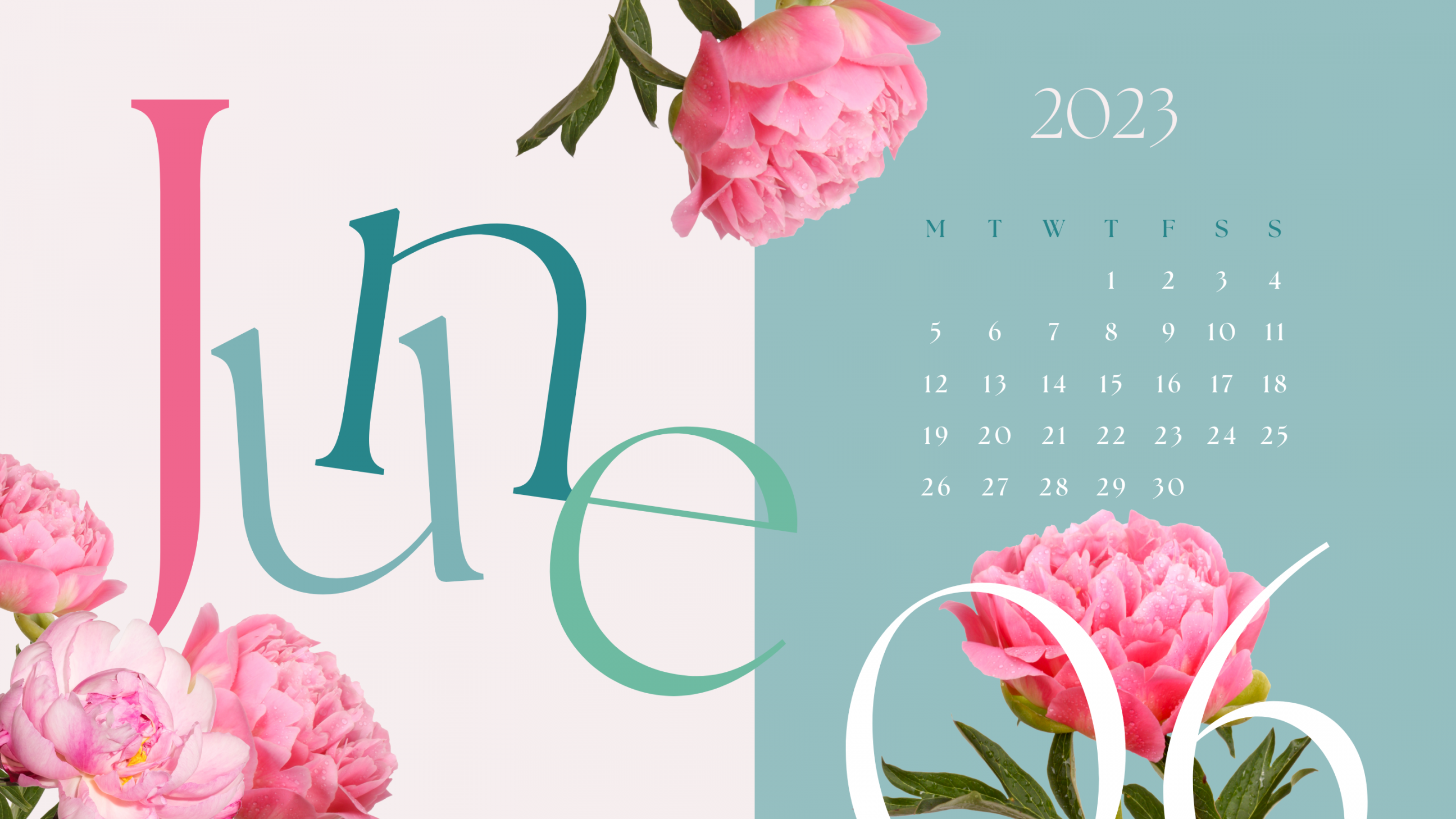 June  Calendar Editorial Style Desktop Wallpaper FREE in