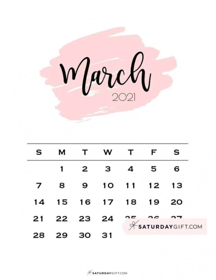 March  Calendar -  Cute & FREE Printables  SaturdayGift