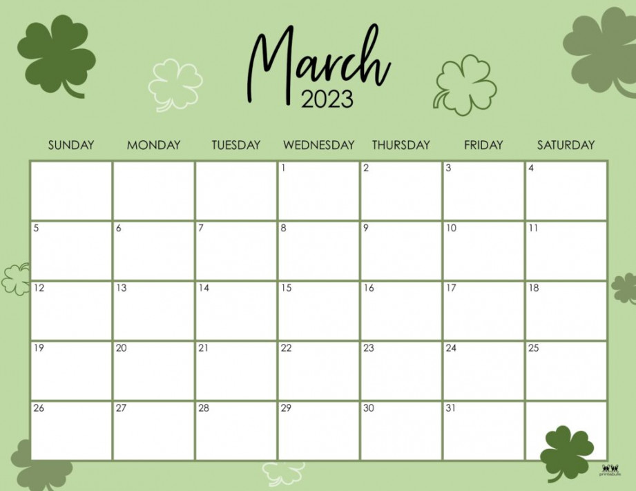 March  Calendars -  FREE Printables  Printabulls