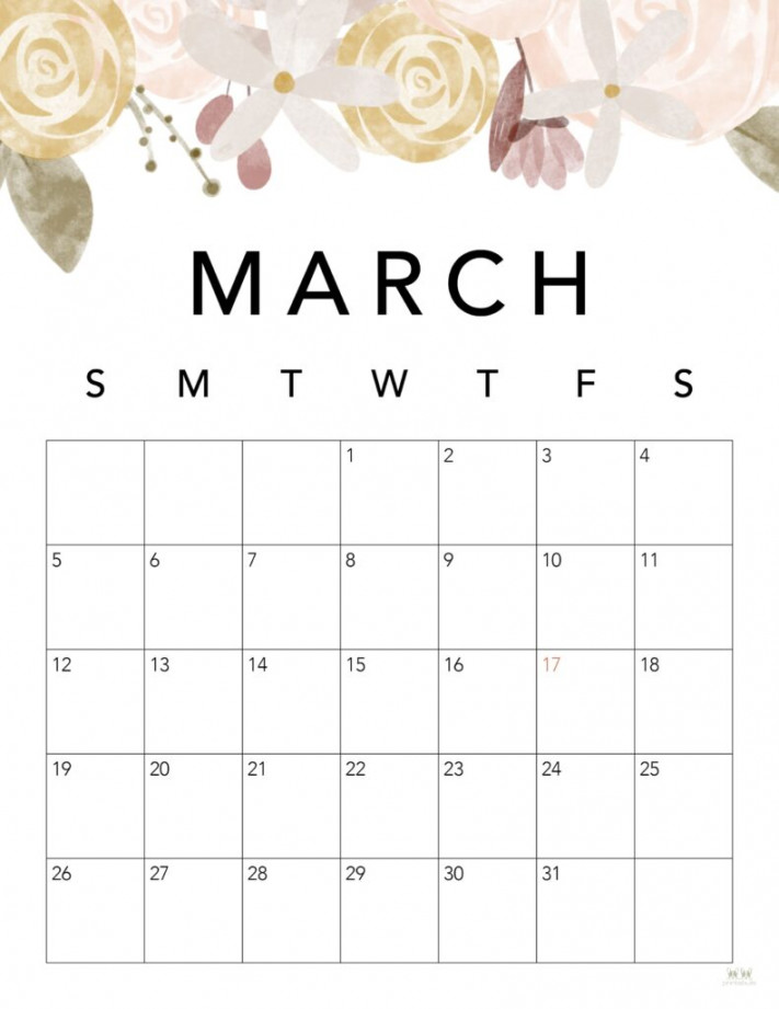 March  Calendars -  FREE Printables  Printabulls