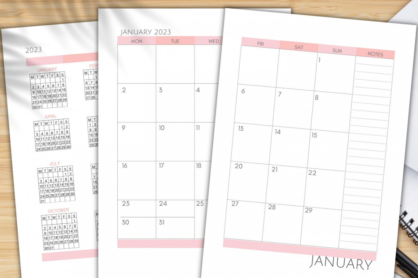 Monthly Calendar Planner PDF - Sunday / ()