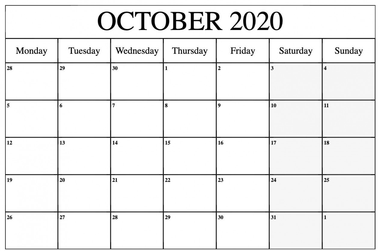 October  Calendar  Free printable calendar templates