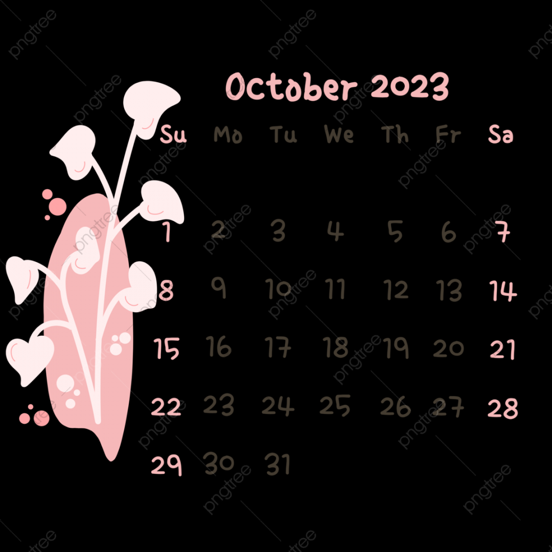 October  Calendar PNG Image, Download  Aesthetic Calendar