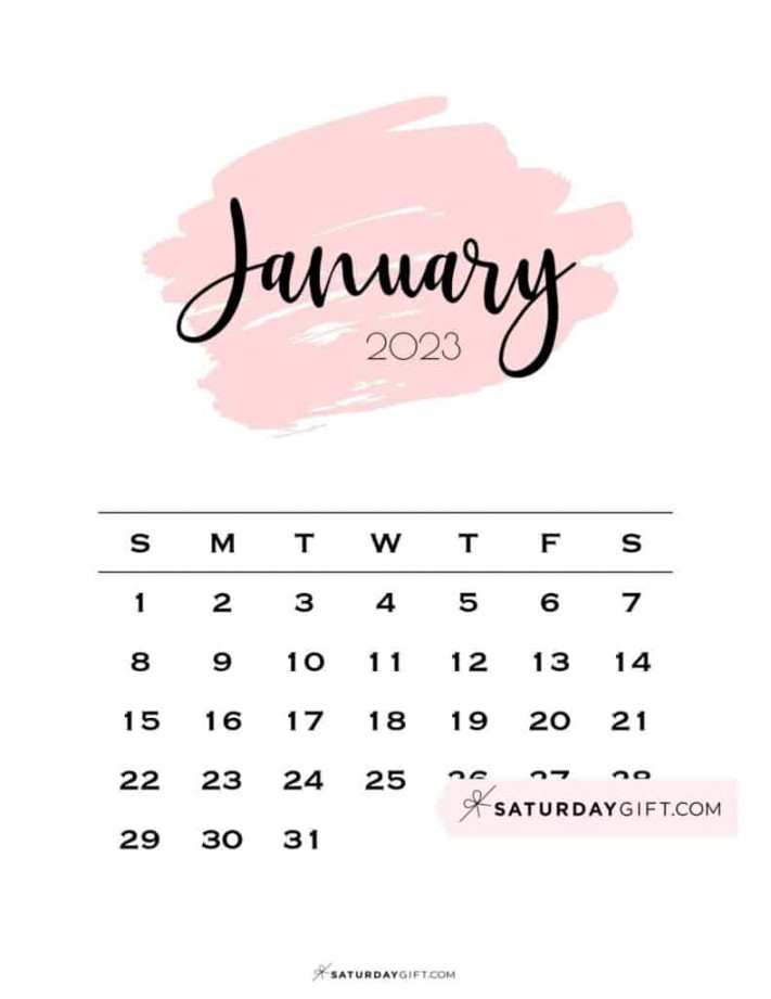 Pink Calendar  - Cute & Free Printables  SaturdayGift