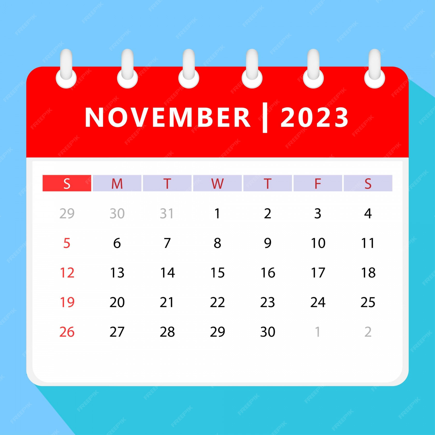 Premium Vector  November  calendar template. vector design.