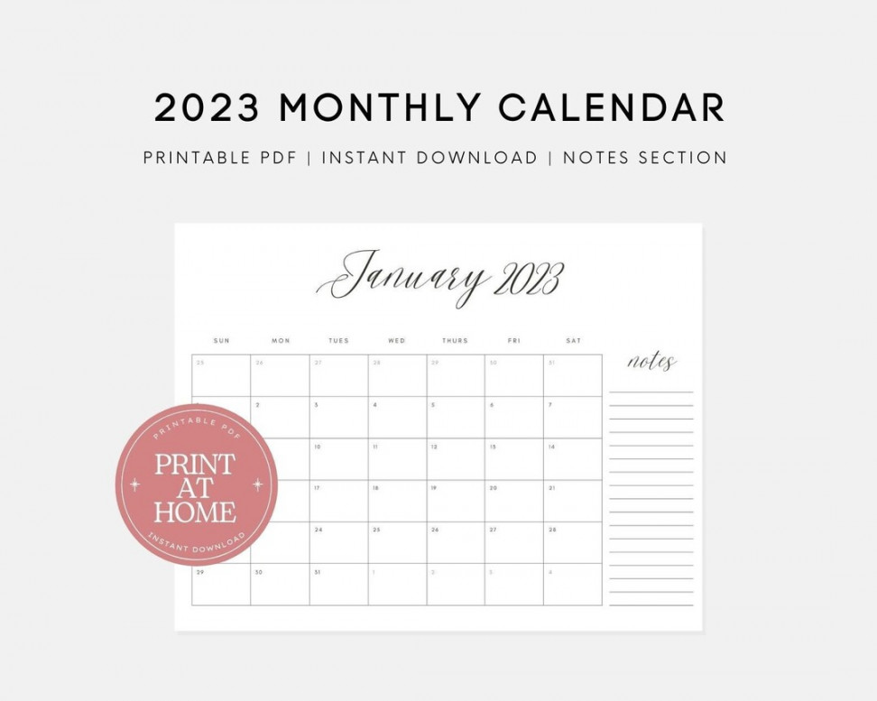 Printable  Calendar  Calendar Download - Etsy