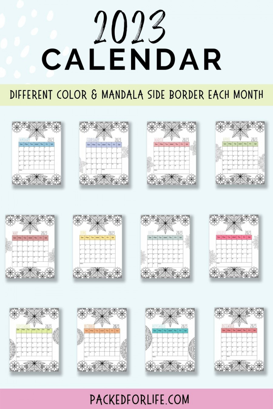 Printable Coloring Calendar – Packed for Life